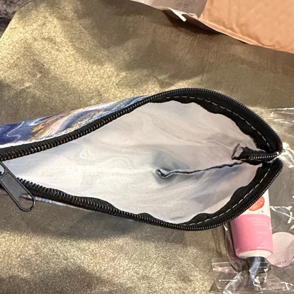 Blue and Gold Swirl Pouch - Picture 3 of 5